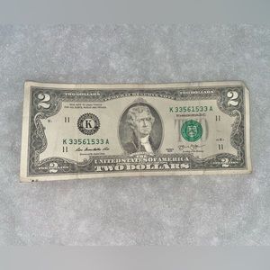 ** 2013A $2 Bill - Fancy Serial Number/Doubles/33 (Collectible Currency) **